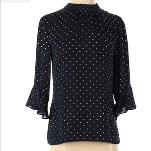 H&M Polk Dot Navy Blouse